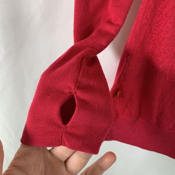 Nike Blouse Women's Small Pink Textured Semi Sheer Long Sleeve Round Neck - Picture 11 of 13